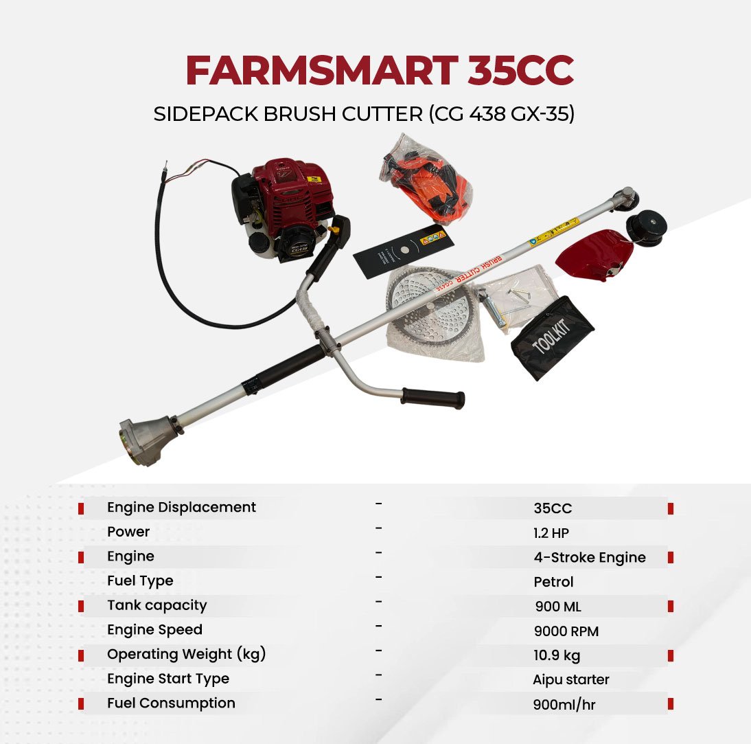 FarmSmart SidePack Brush Cutter CG 438 GX-35 35 CC - Image 3